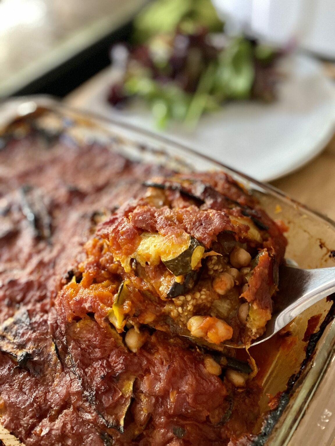 Aubergine and courgette Moussaka May Simpkin UK Nutritionist