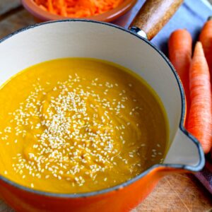 Ginger carrot soup; eating carrots and staying healthy