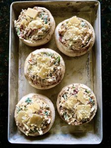 Stuffed Mushrooms ready for the oven with May Simpkin