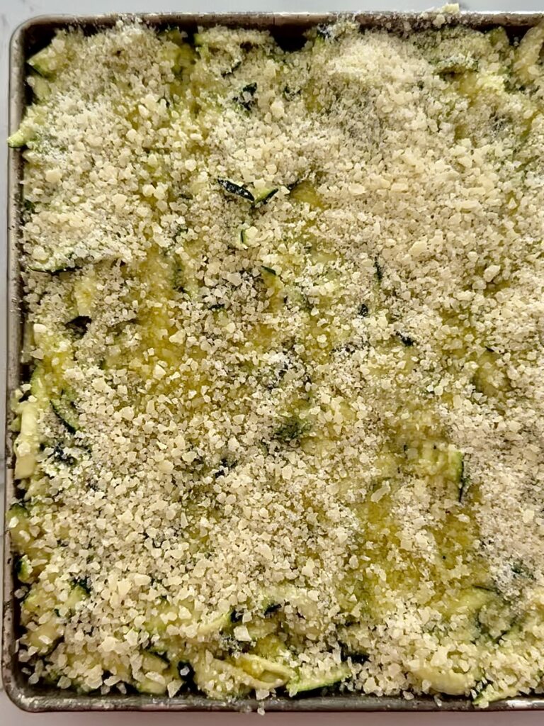 Courgette Fritter Tray Bake Ready for Oven | May Simpkin | Nutritionist