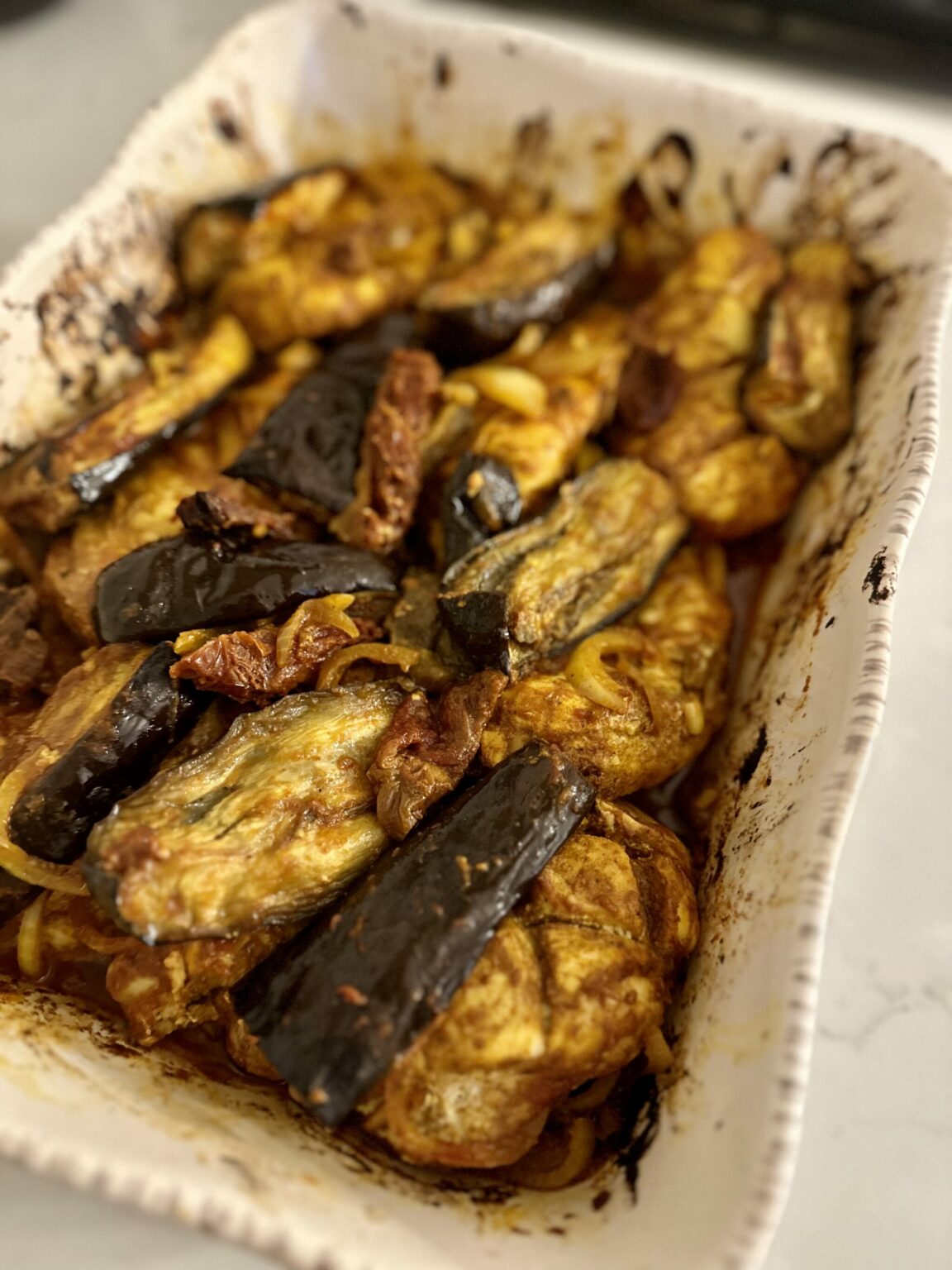 Persian Inspired Chicken and Aubergine Bake - May Simpkin
