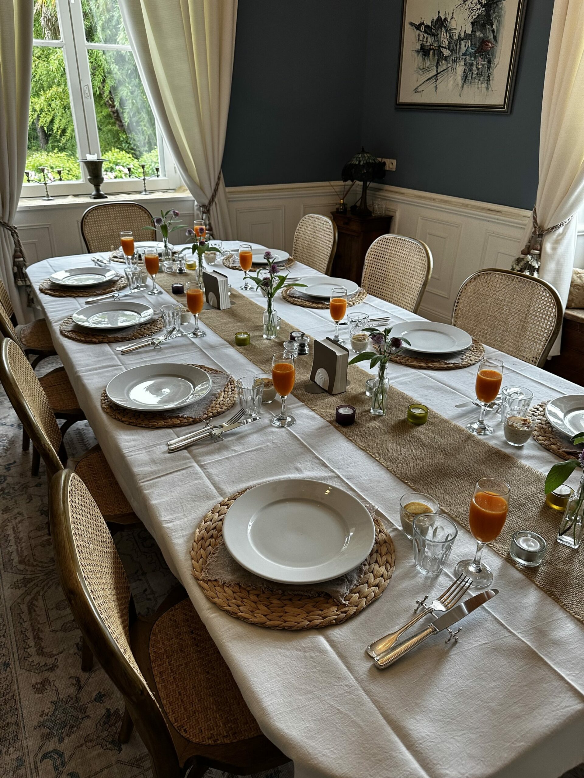 Beautiful Table Setting on Wellness Retreat with Nutritionist May Simpkin